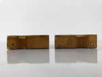 Japanese Buddhist Altar Wooden Kouran Railing Decorative Part Vtg 2pc Gold BA753