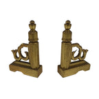 Japanese Buddhist Altar Wooden Kouran Railing Decorative Part Vtg 2pc Gold BA753