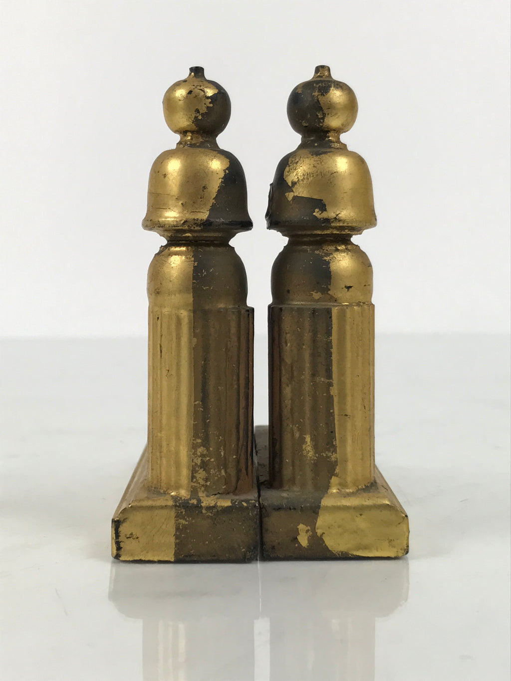 Japanese Buddhist Altar Wooden Kouran Railing Decorative Part Vtg 2pc Gold BP35