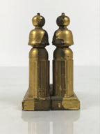 Japanese Buddhist Altar Wooden Kouran Railing Decorative Part Vtg 2pc Gold BP35