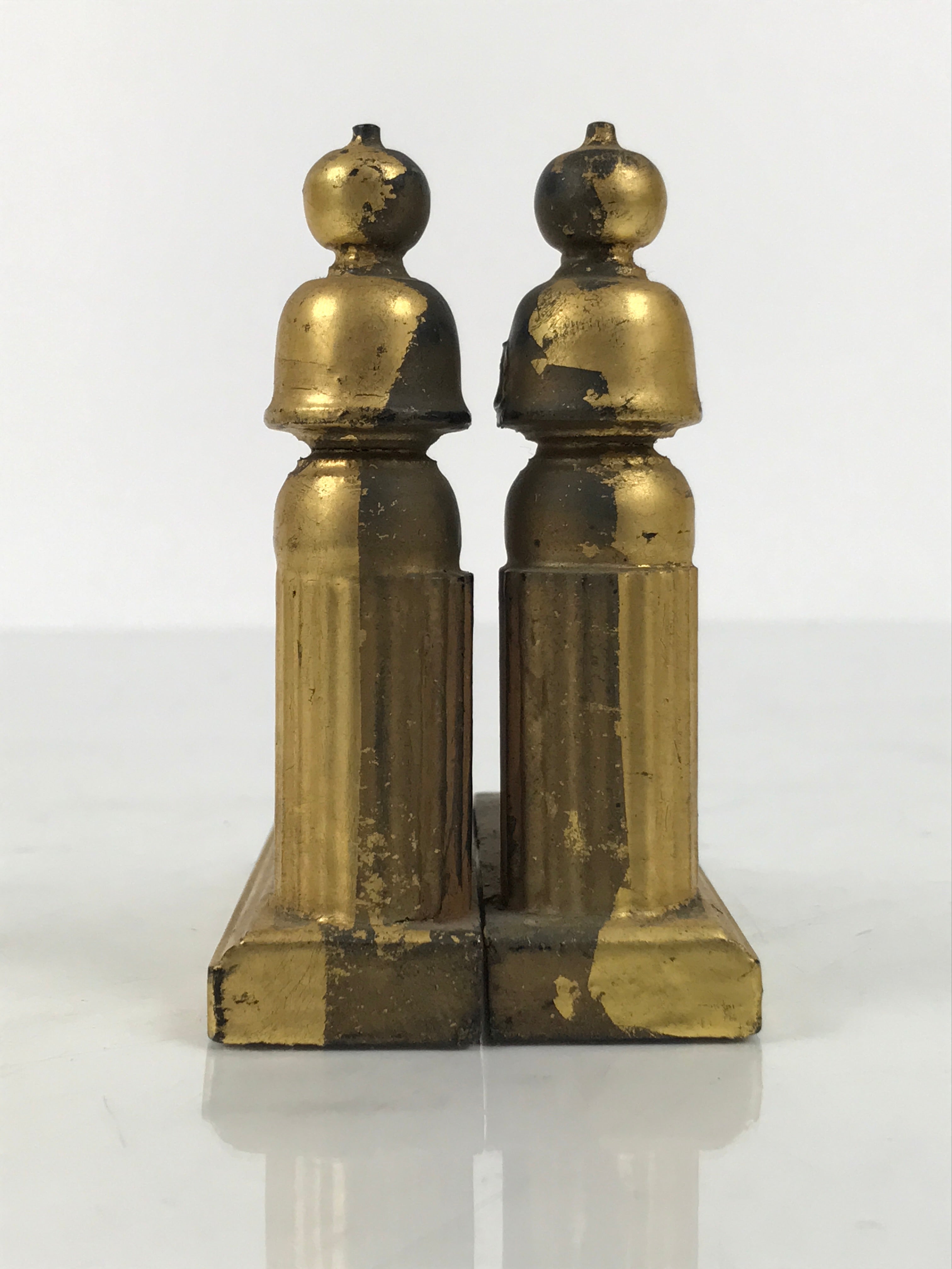 Japanese Buddhist Altar Wooden Kouran Railing Decorative Part Vtg 2pc Gold BP35