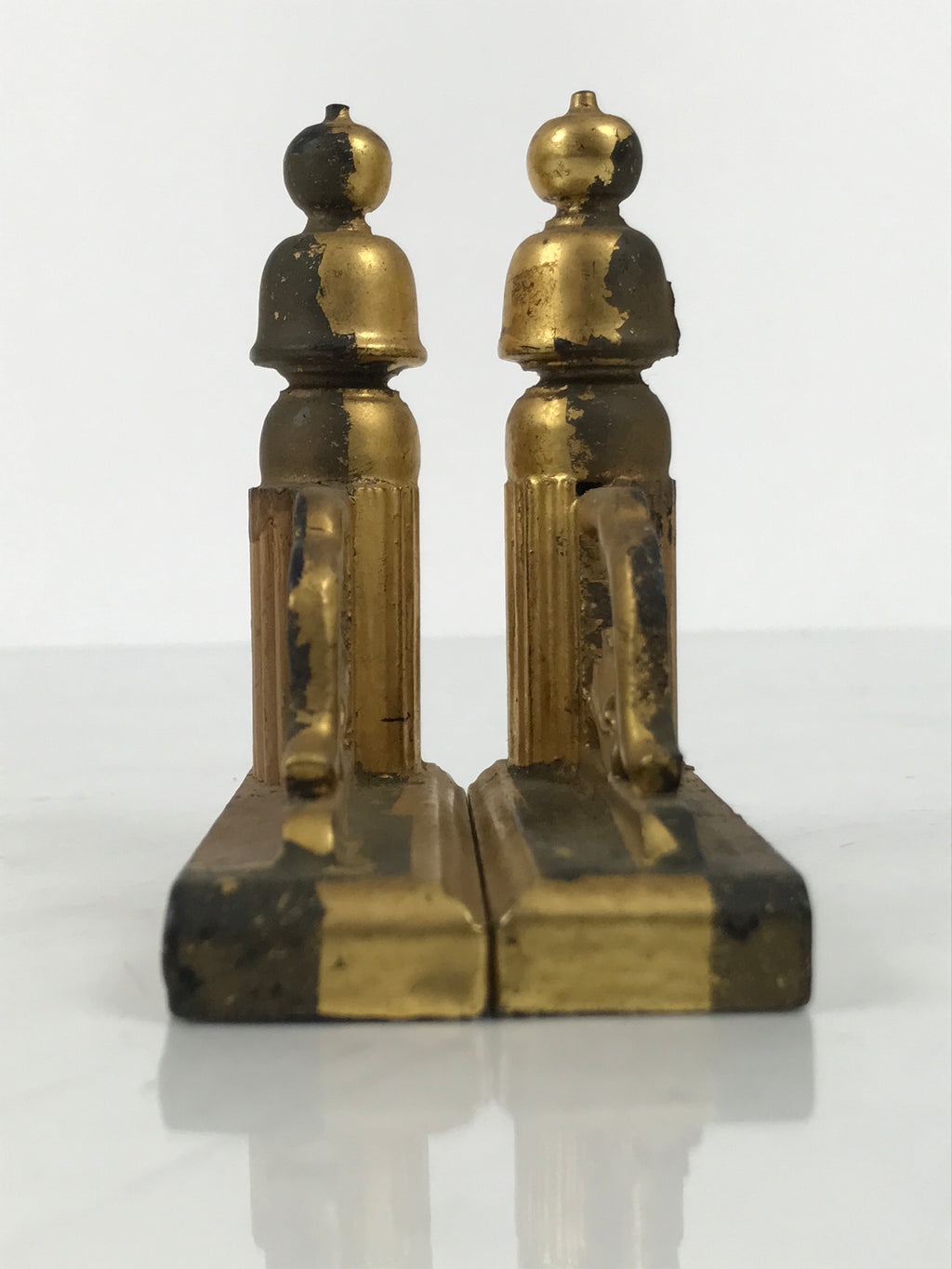 Japanese Buddhist Altar Wooden Kouran Railing Decorative Part Vtg 2pc Gold BP35