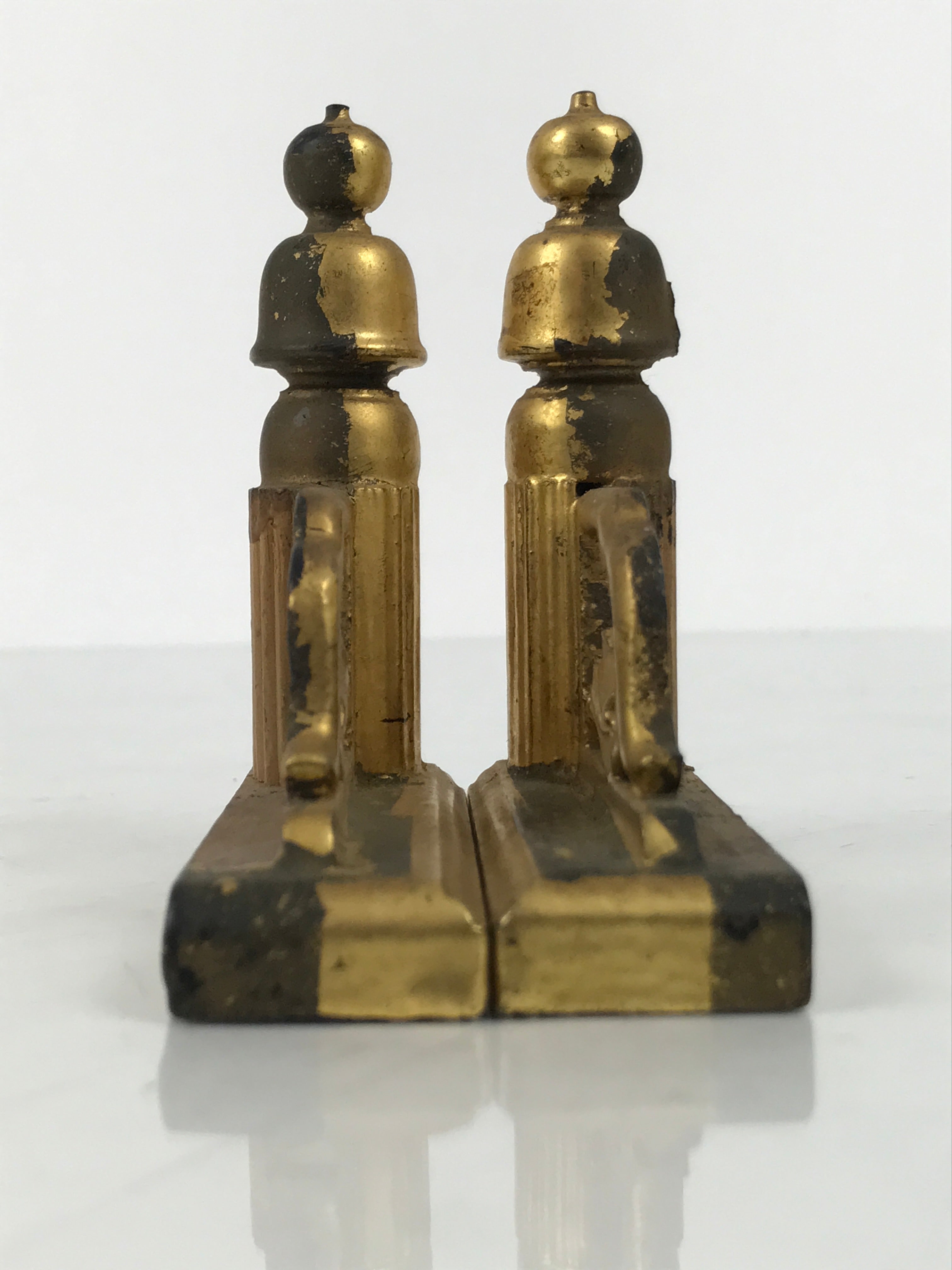 Japanese Buddhist Altar Wooden Kouran Railing Decorative Part Vtg 2pc Gold BP35