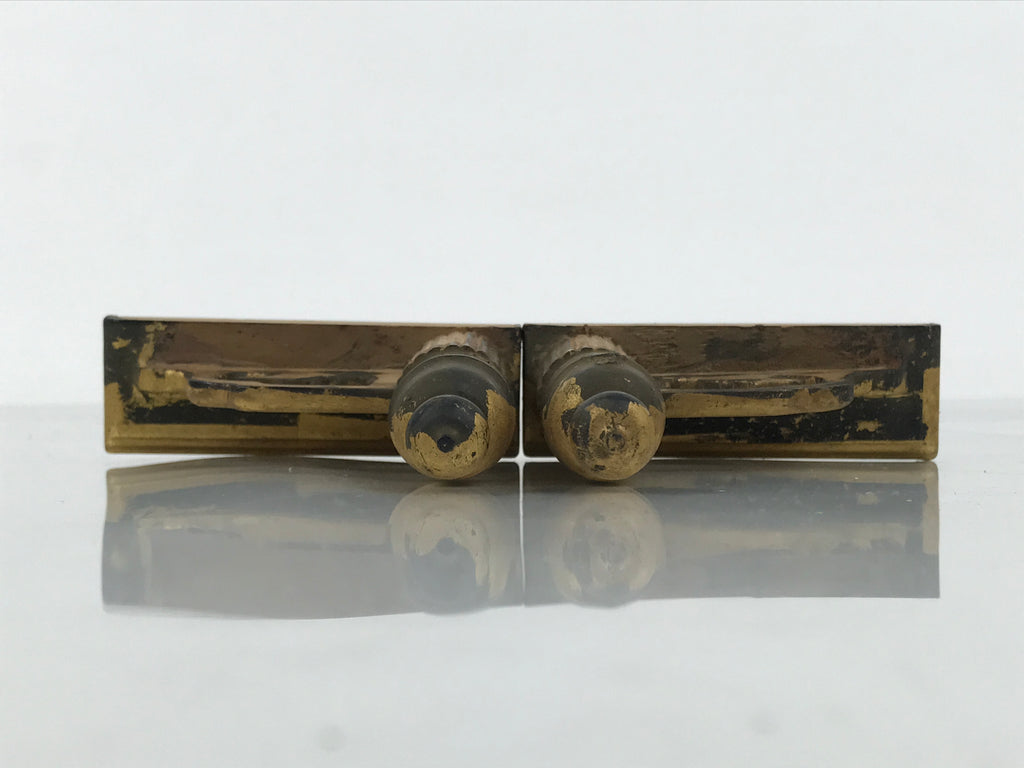 Japanese Buddhist Altar Wooden Kouran Railing Decorative Part Vtg 2pc Gold BP35