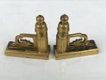 Japanese Buddhist Altar Wooden Kouran Railing Decorative Part Vtg 2pc Gold BP35