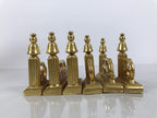 Japanese Buddhist Altar Wooden Kouran Railing Decorative Part Vtg 6pc Gold BA878