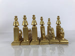 Japanese Buddhist Altar Wooden Kouran Railing Decorative Part Vtg 6pc Gold BA878