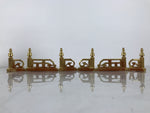 Japanese Buddhist Altar Wooden Kouran Railing Decorative Part Vtg 6pc Gold BA878