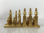 Japanese Buddhist Altar Wooden Kouran Railing Decorative Part Vtg 6pc Gold BA878