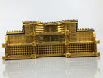 Japanese Buddhist Altar Wooden Lacquer Temple Roof Part Carved Gold Black BP31