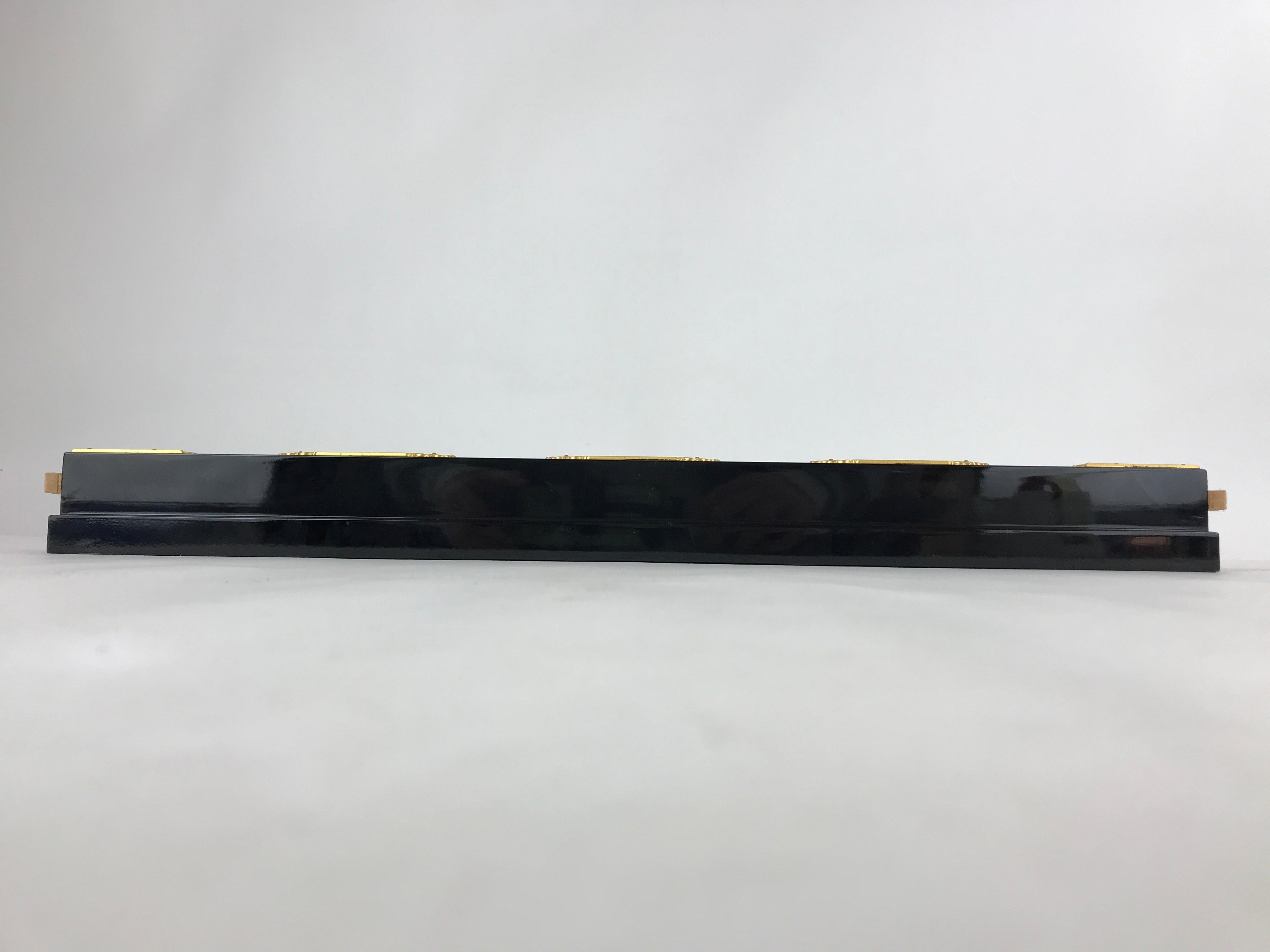 Japanese Buddhist Altar Wooden Lacquered Border Part Vtg Brass Metal Gold BA237