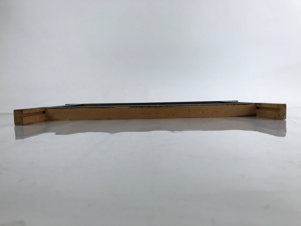 Japanese Buddhist Altar Wooden Lacquered Drawer Tray Vtg Black Gold BA289