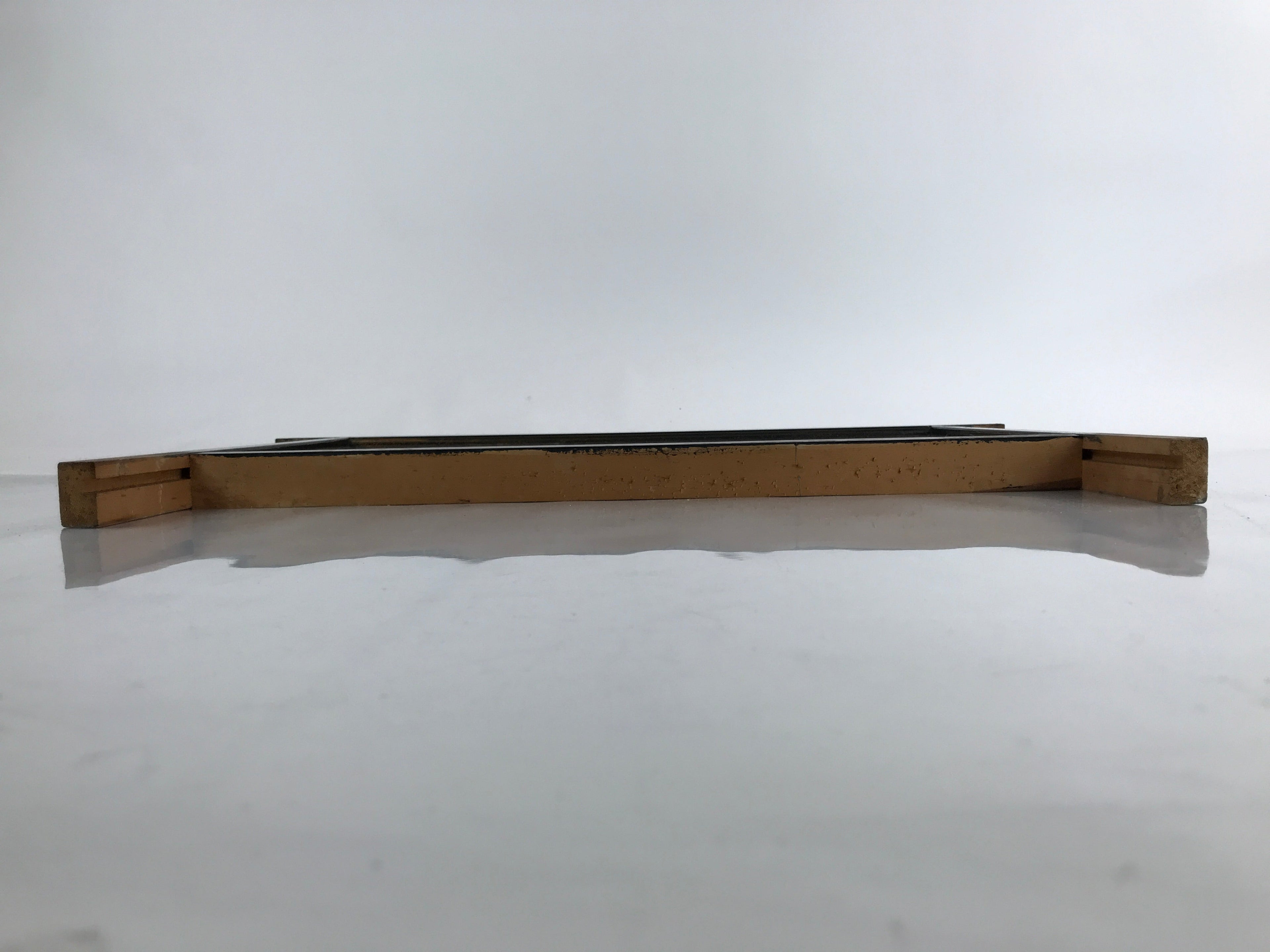 Japanese Buddhist Altar Wooden Lacquered Drawer Tray Vtg Black Gold BA289
