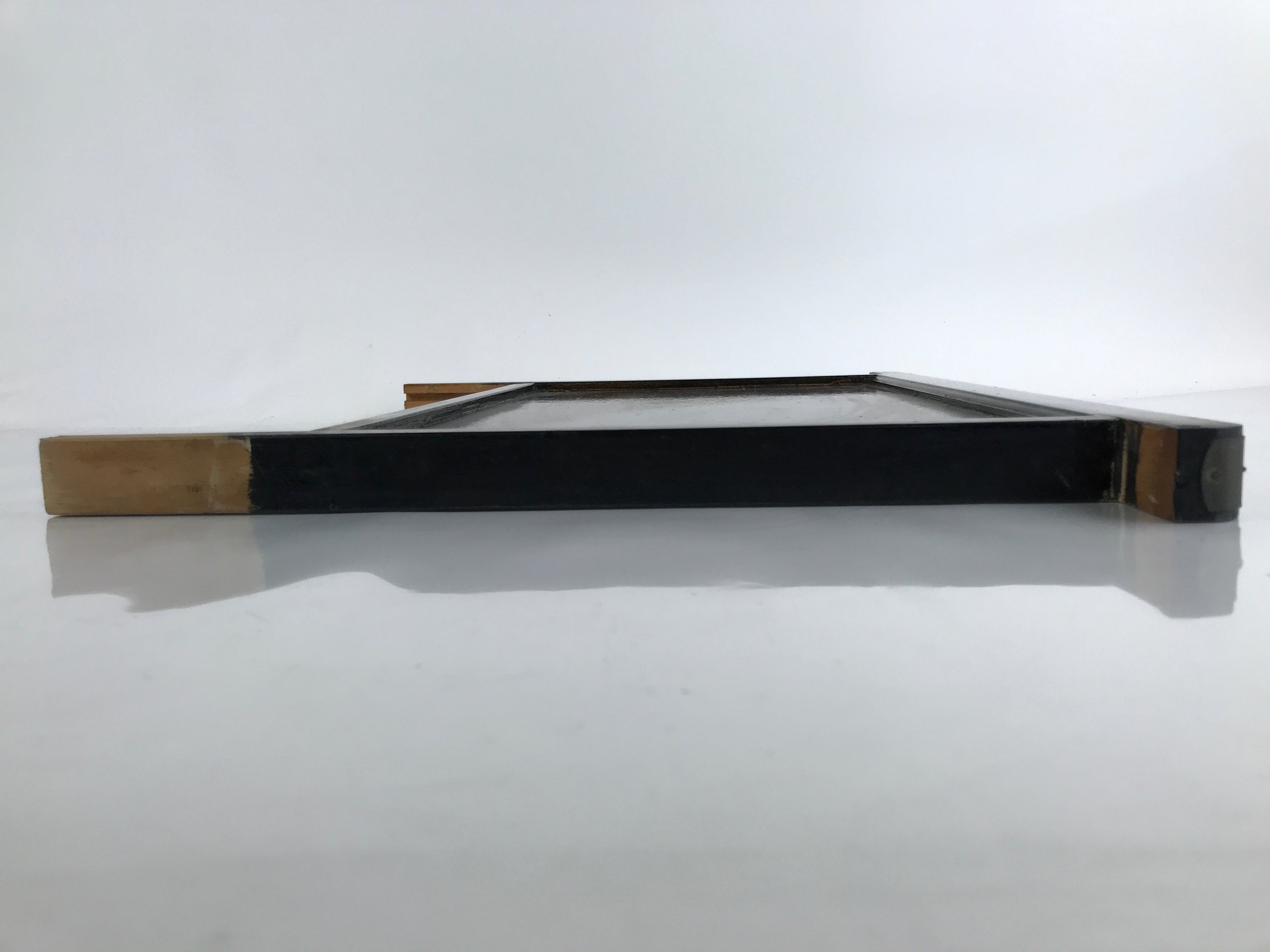 Japanese Buddhist Altar Wooden Lacquered Drawer Tray Vtg Black Gold BA289