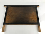 Japanese Buddhist Altar Wooden Lacquered Drawer Tray Vtg Black Gold BA289