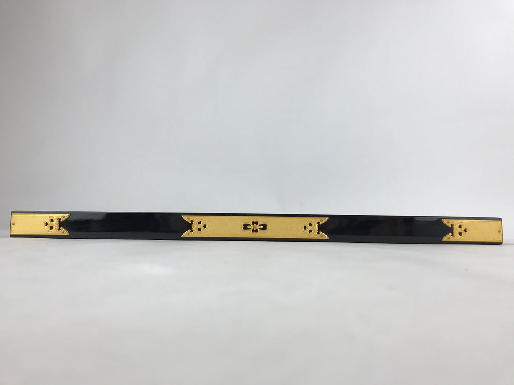 Japanese Buddhist Altar Wooden Lacquered Drawer Tray Vtg Brass Black Gold BA236