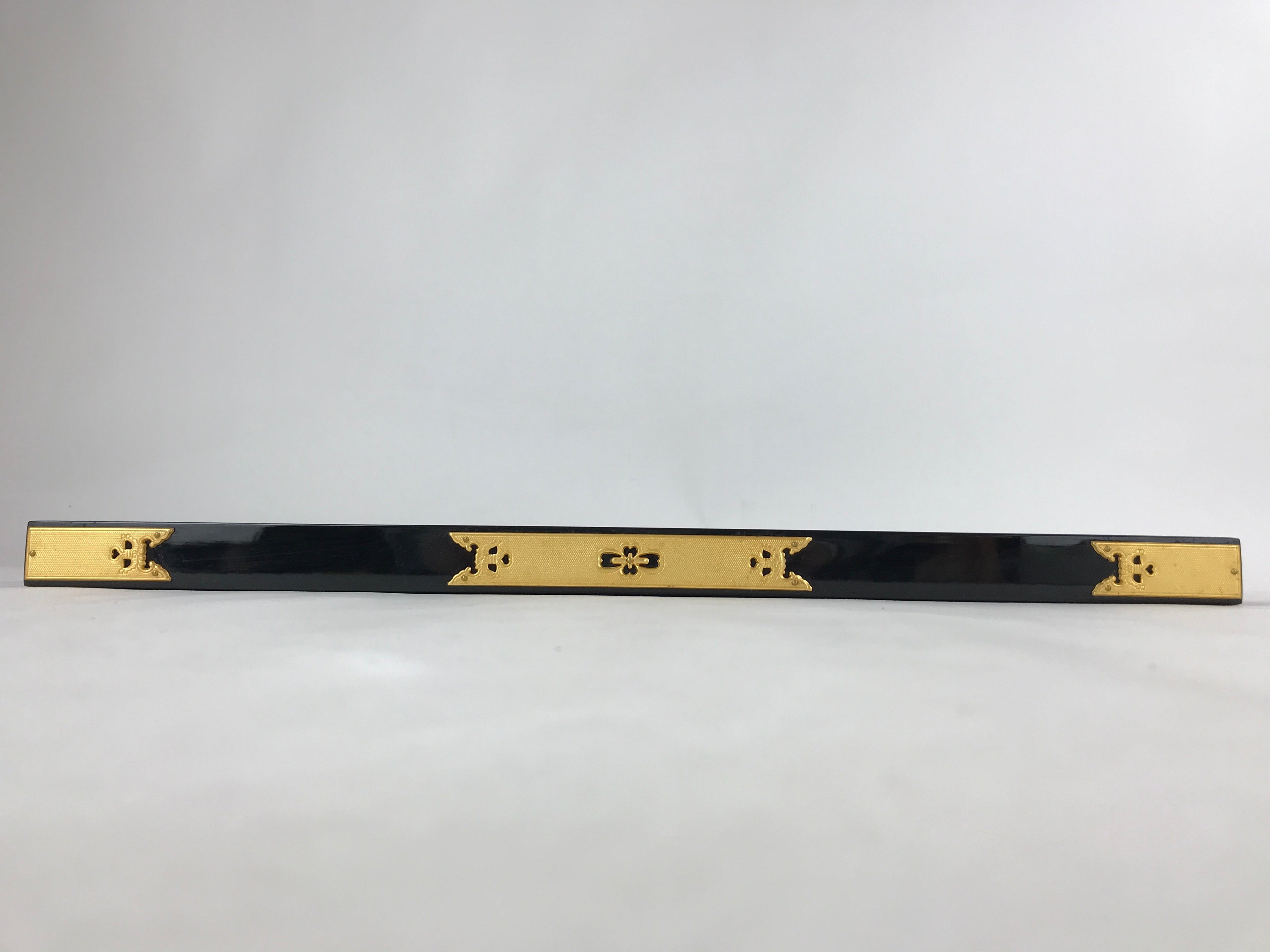Japanese Buddhist Altar Wooden Lacquered Drawer Tray Vtg Brass Black Gold BA236