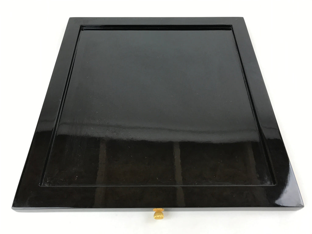Japanese Buddhist Altar Wooden Lacquered Drawer Tray Vtg Gilt Black Gold BA235