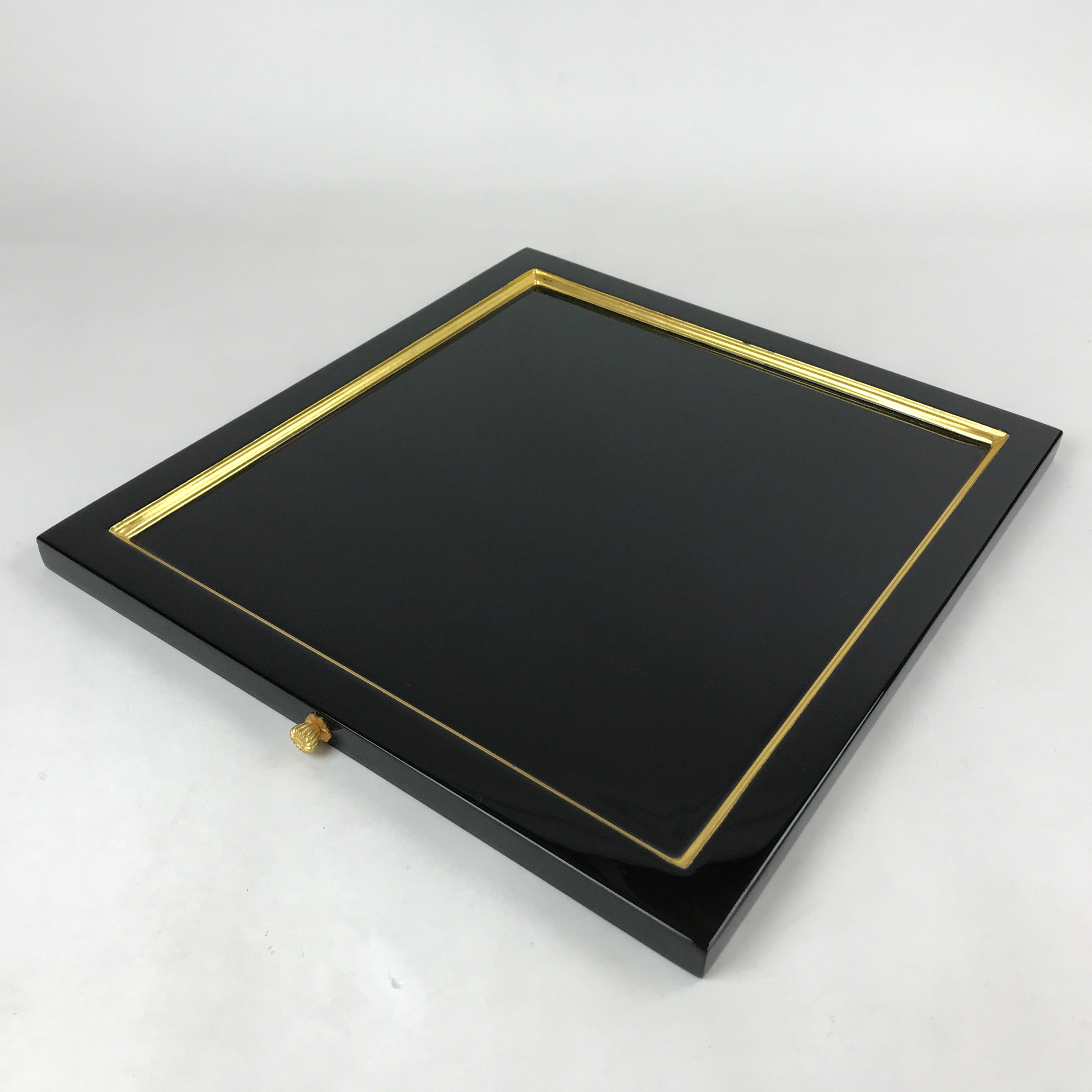 Japanese Buddhist Altar Wooden Lacquered Drawer Tray Vtg Gilt Black Gold BA235
