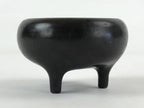 Japanese Buddhist Alter Fitting Bronze Incense Burner Koro Vtg Flower Black BA70
