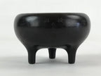 Japanese Buddhist Alter Fitting Bronze Incense Burner Koro Vtg Flower Black BA70
