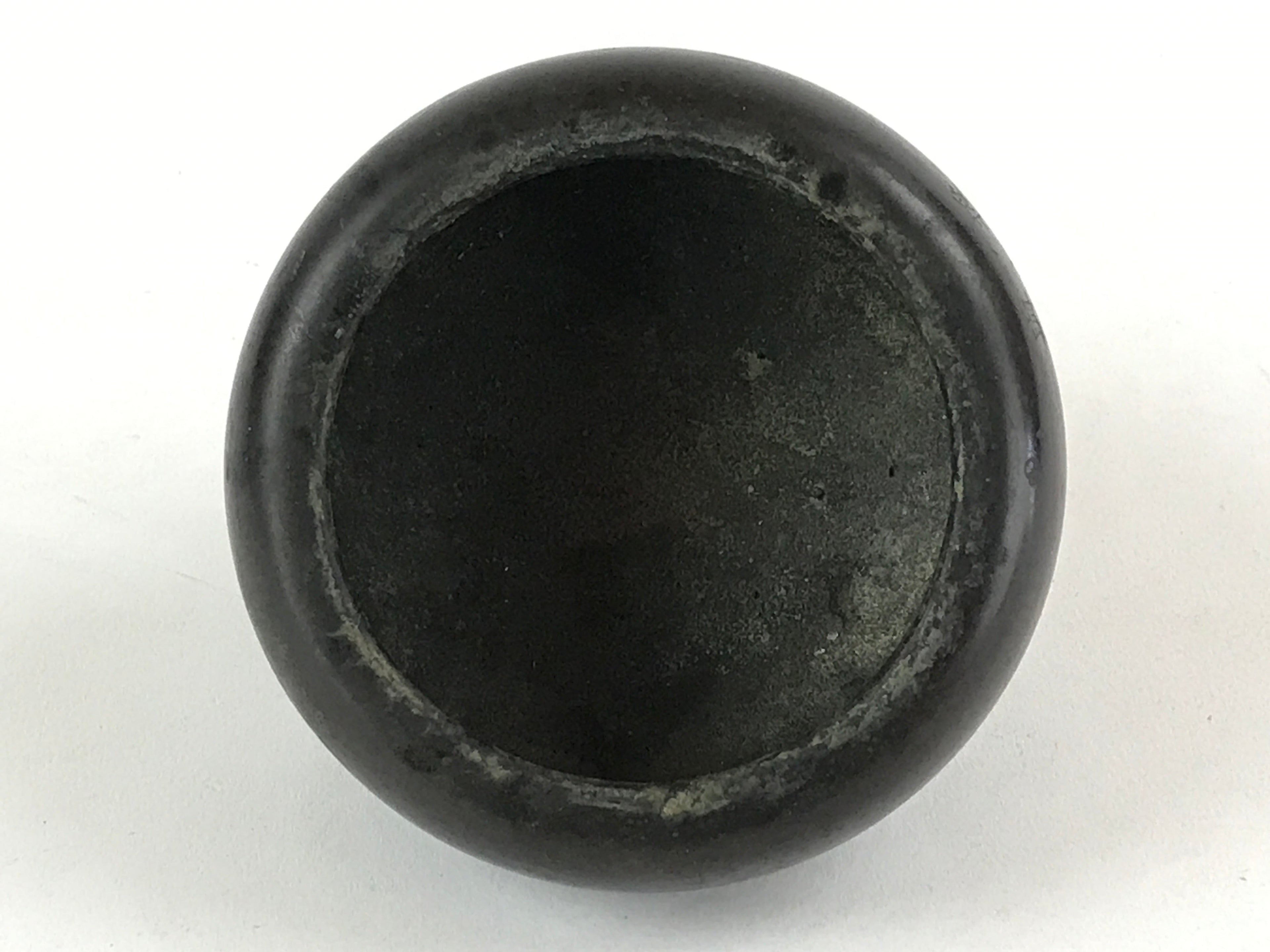 Japanese Buddhist Alter Fitting Bronze Incense Burner Koro Vtg Flower Black BA70