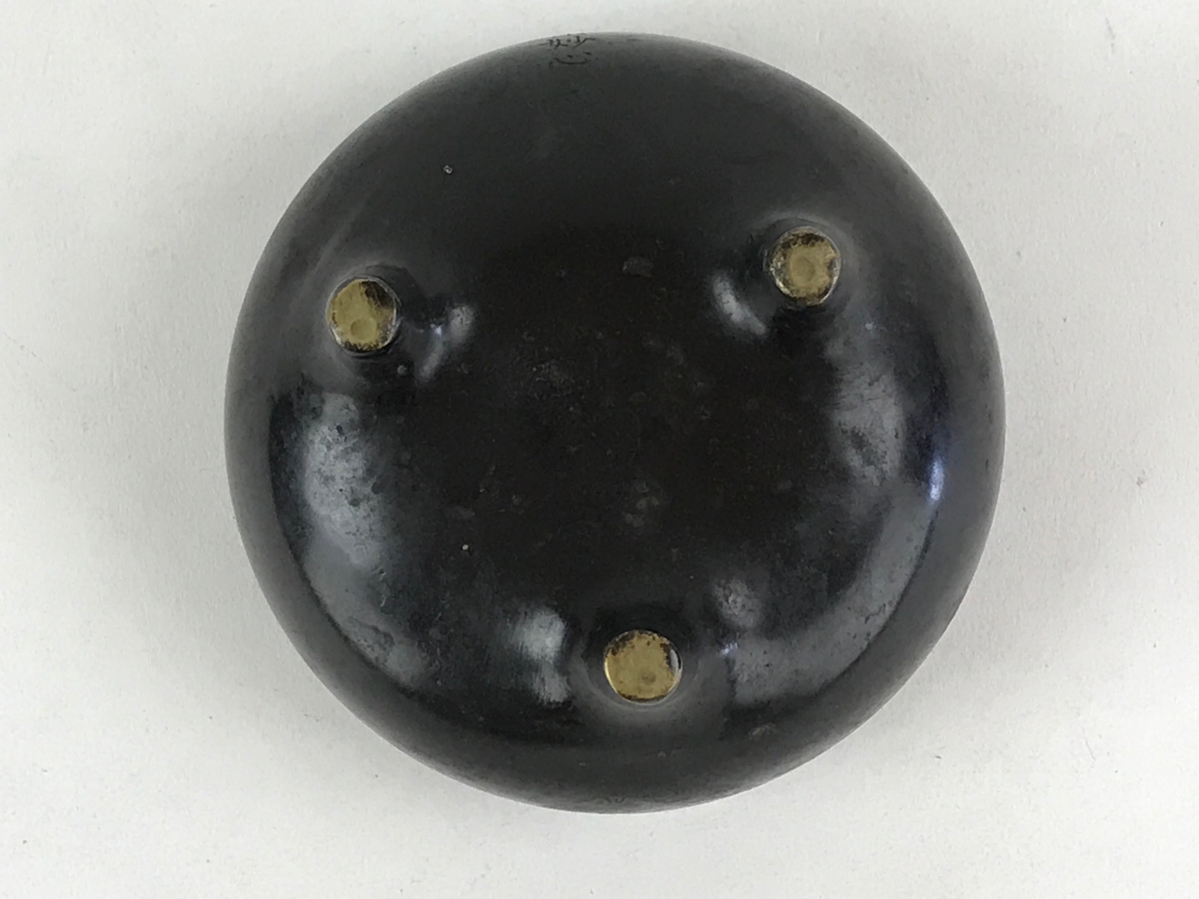 Japanese Buddhist Alter Fitting Bronze Incense Burner Koro Vtg Flower Black BA70