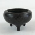 Japanese Buddhist Alter Fitting Bronze Incense Burner Koro Vtg Flower Black BA70