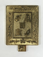 Japanese Buddhist Amulet Divine Mirror Vtg Gogaku-Shinkyo Gold Talisman BA703