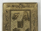 Japanese Buddhist Amulet Divine Mirror Vtg Gogaku-Shinkyo Gold Talisman BA703