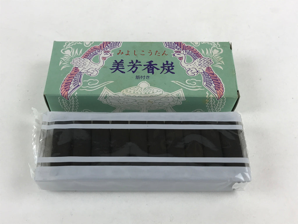 Japanese Buddhist Boxed Incense Charcoal Honoka Scent Vtg Black Kotan 5cm IN9