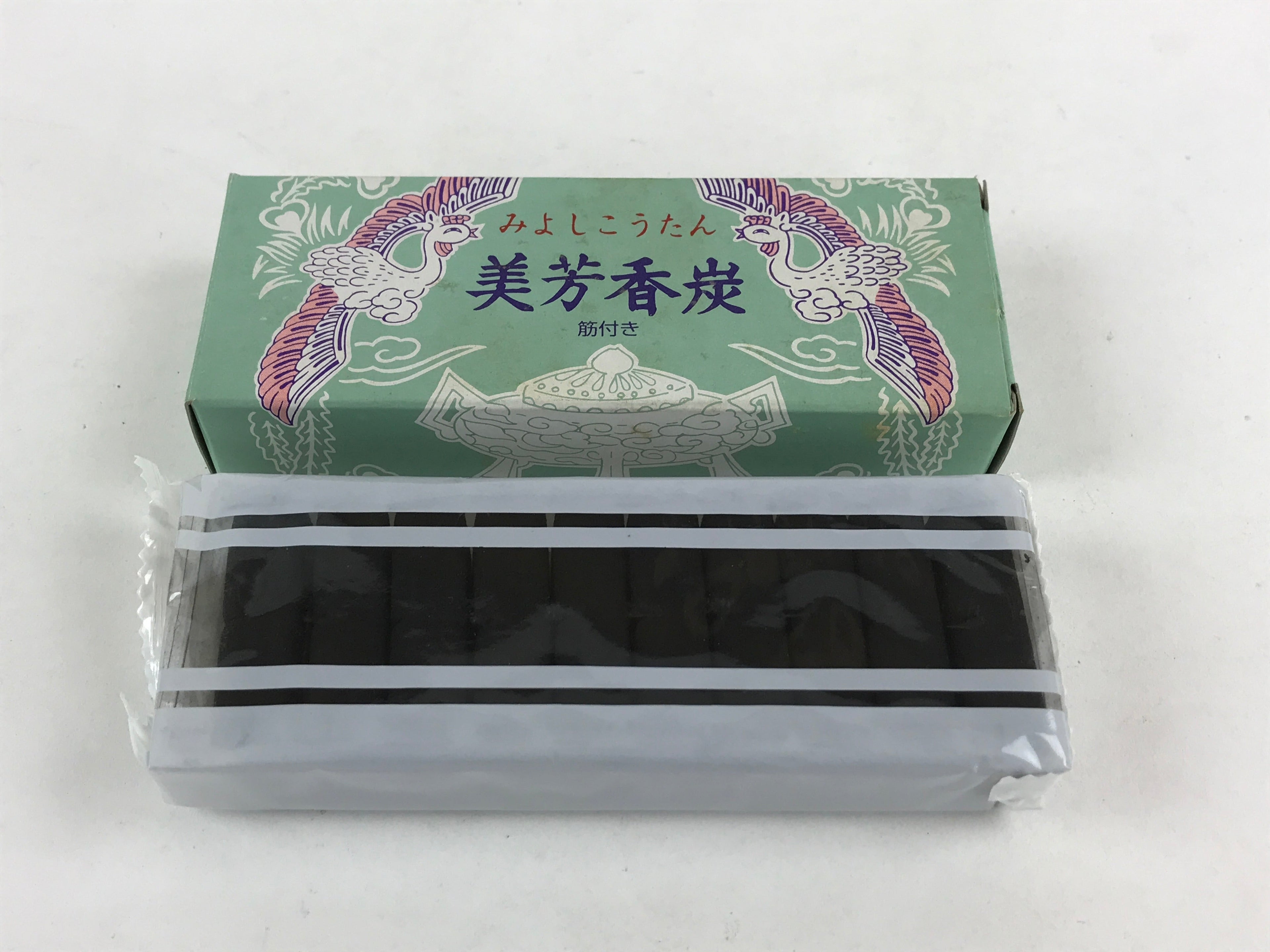 Japanese Buddhist Boxed Incense Charcoal Honoka Scent Vtg Black Kotan 5cm IN9