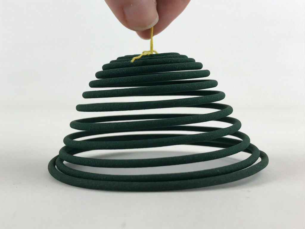 Japanese Buddhist Boxed Incense Coils Scent Vtg Green Senko Butsugu 2mm IN10