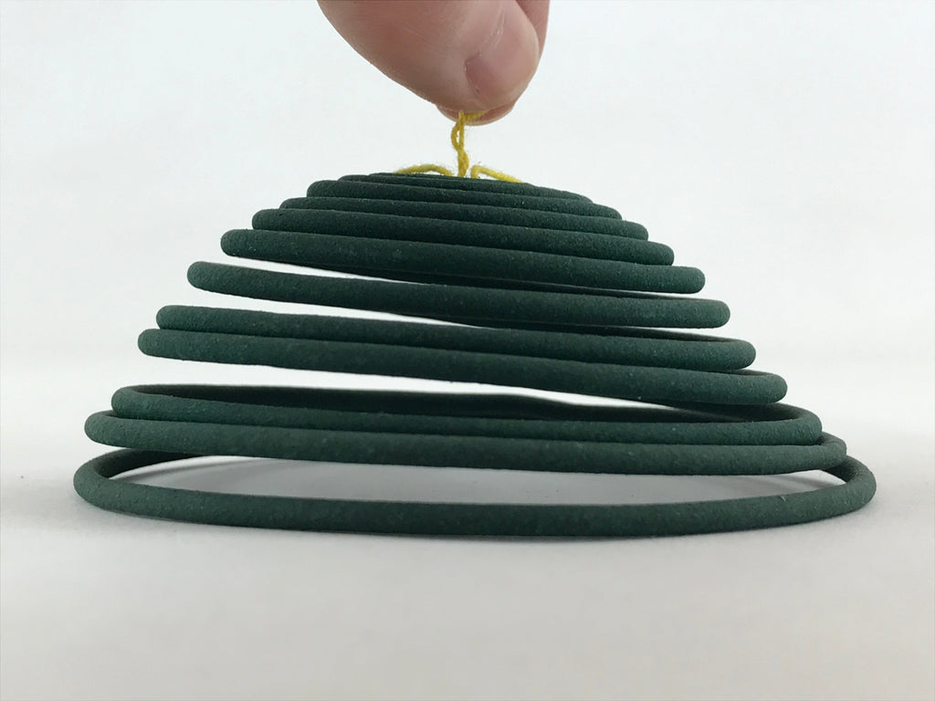 Japanese Buddhist Boxed Incense Coils Scent Vtg Green Senko Butsugu 2mm IN11