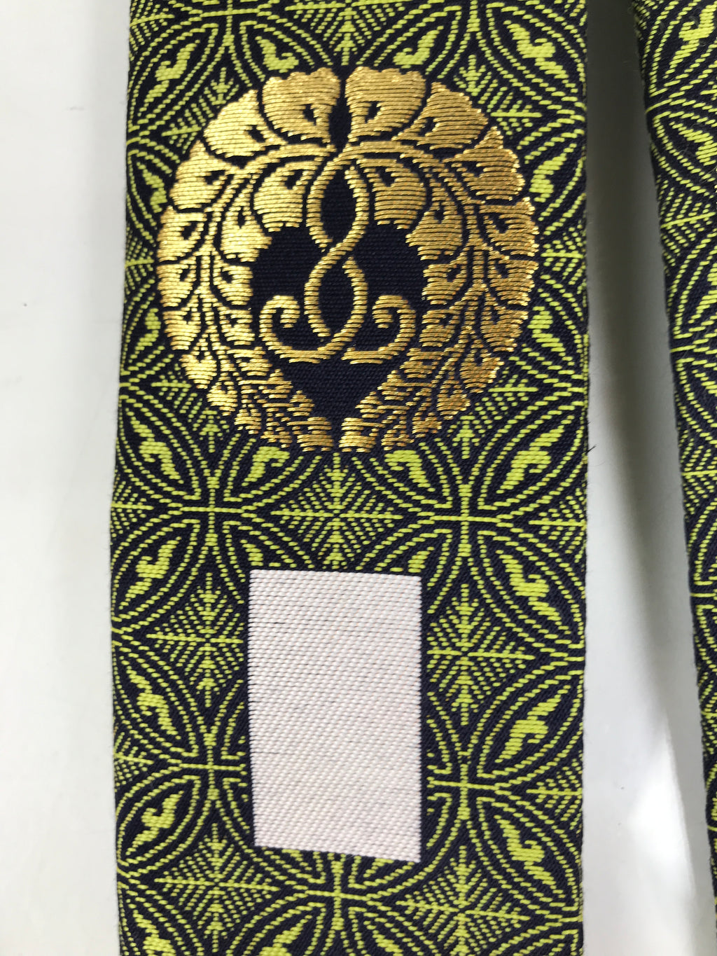 Japanese Buddhist Costume Surplice Sash Vtg Kataginu Wagesa Black Green BA924
