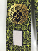 Japanese Buddhist Costume Surplice Sash Vtg Kataginu Wagesa Black Green BA924