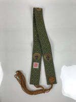 Japanese Buddhist Costume Surplice Sash Vtg Kataginu Wagesa Black Green BA924