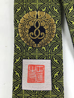 Japanese Buddhist Costume Surplice Sash Vtg Kataginu Wagesa Black Green BA924