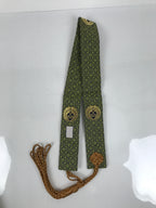 Japanese Buddhist Costume Surplice Sash Vtg Kataginu Wagesa Black Green BA924