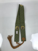 Japanese Buddhist Costume Surplice Sash Vtg Kataginu Wagesa Black Green BA924
