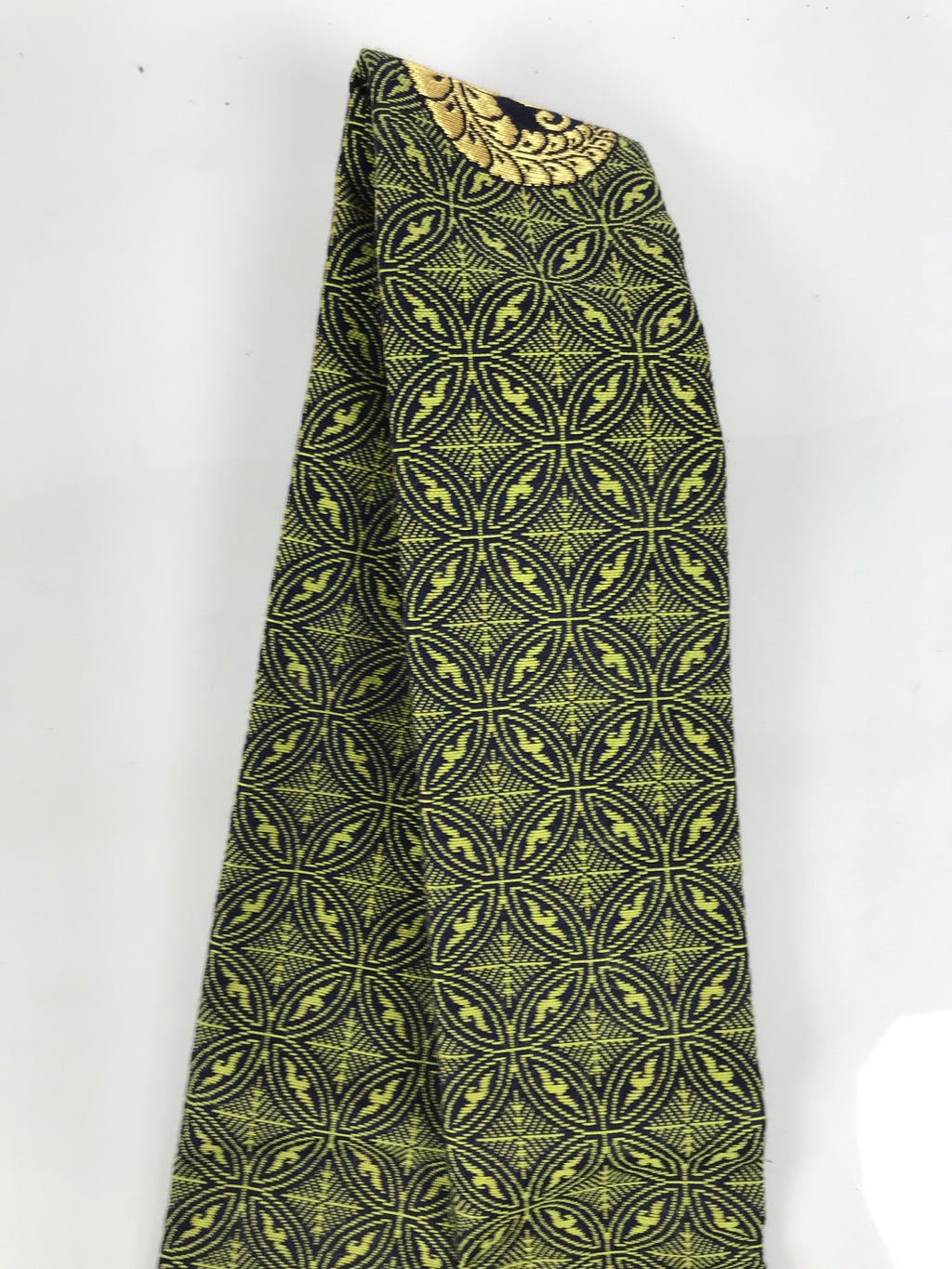 Japanese Buddhist Costume Surplice Sash Vtg Kataginu Wagesa Black Green BA924