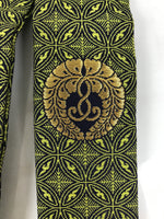 Japanese Buddhist Costume Surplice Sash Vtg Kataginu Wagesa Black Green BA924