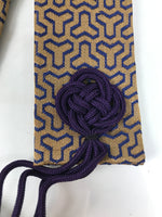 Japanese Buddhist Costume Surplice Sash Vtg Kataginu Wagesa Gold Blue BA923