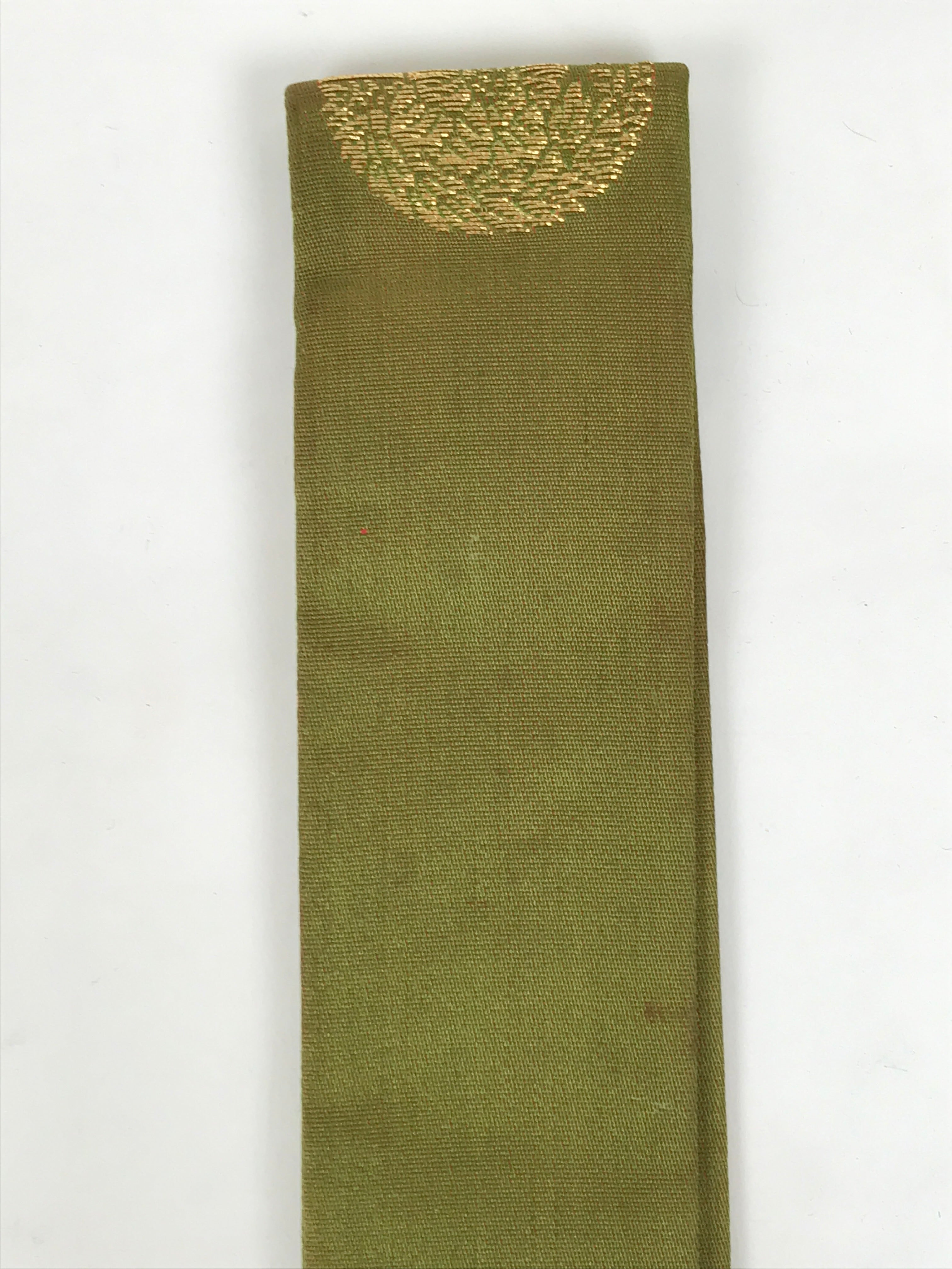 Japanese Buddhist Costume Surplice Sash Vtg Kataginu Wagesa Green Gold BA876