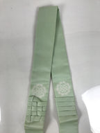 Japanese Buddhist Costume Surplice Sash Vtg Kataginu Wagesa Green White BA913
