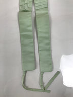 Japanese Buddhist Costume Surplice Sash Vtg Kataginu Wagesa Green White BA913