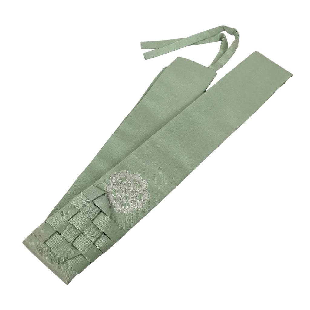 Japanese Buddhist Costume Surplice Sash Vtg Kataginu Wagesa Green White BA913