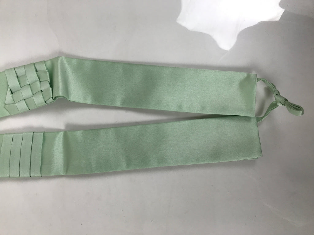 Japanese Buddhist Costume Surplice Sash Vtg Kataginu Wagesa Green White BA914