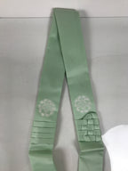 Japanese Buddhist Costume Surplice Sash Vtg Kataginu Wagesa Green White BA914