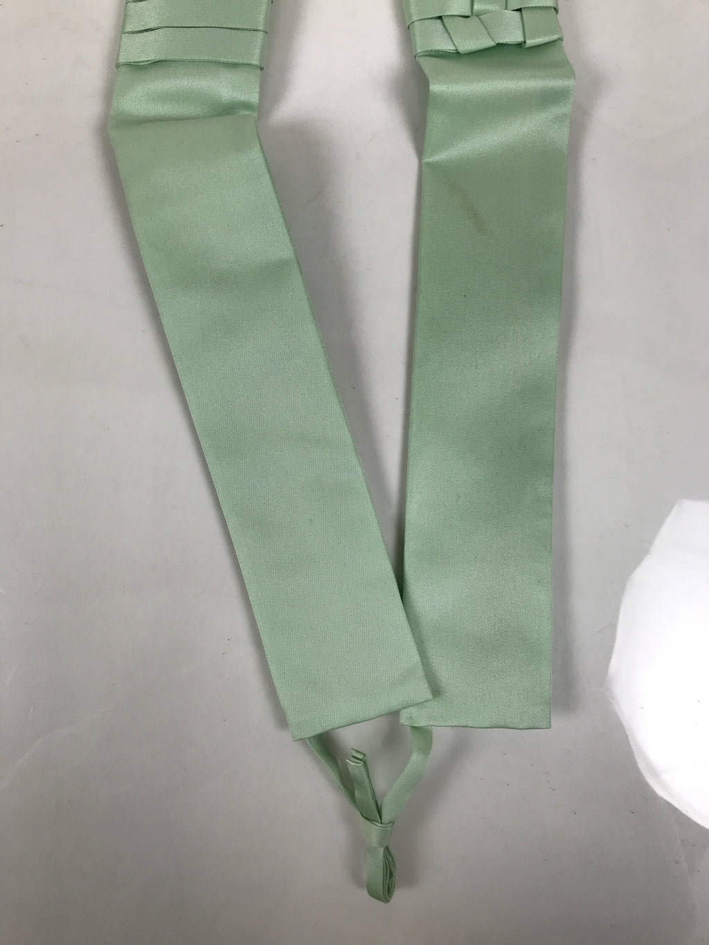 Japanese Buddhist Costume Surplice Sash Vtg Kataginu Wagesa Green White BA914
